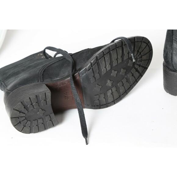 VERA WANG Lavender Black Leather Lace Up Ankle Boots Booties Size EUR 36 US 6 - Picture 8 of 9